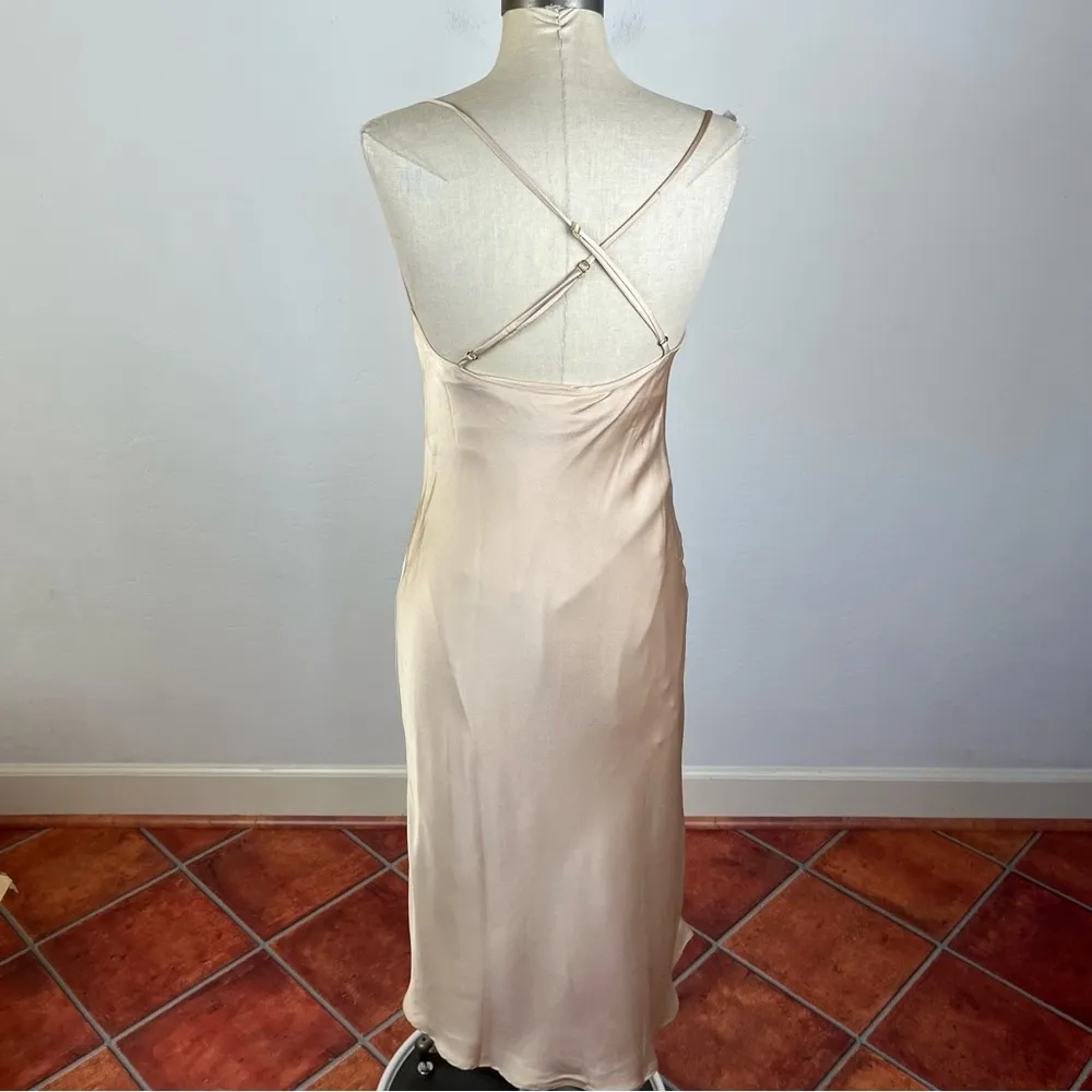 Show Me Your MuMu Verona Cowl Dress in Champagne Satin Luxe - Image 9