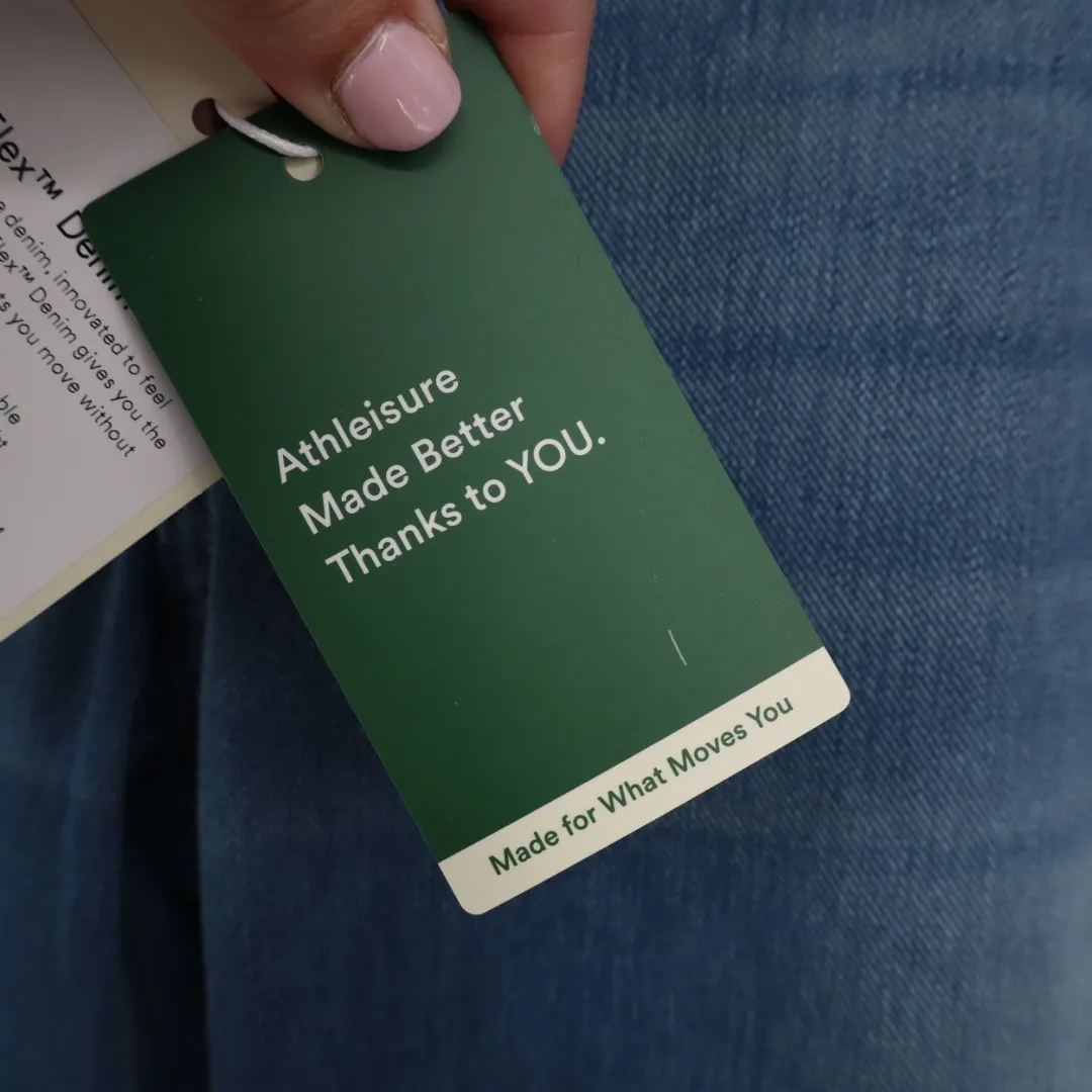 Halara Flex Denim Wide Leg Cropped Pants Petite XL Blue Athleisure Comfort - Image 6