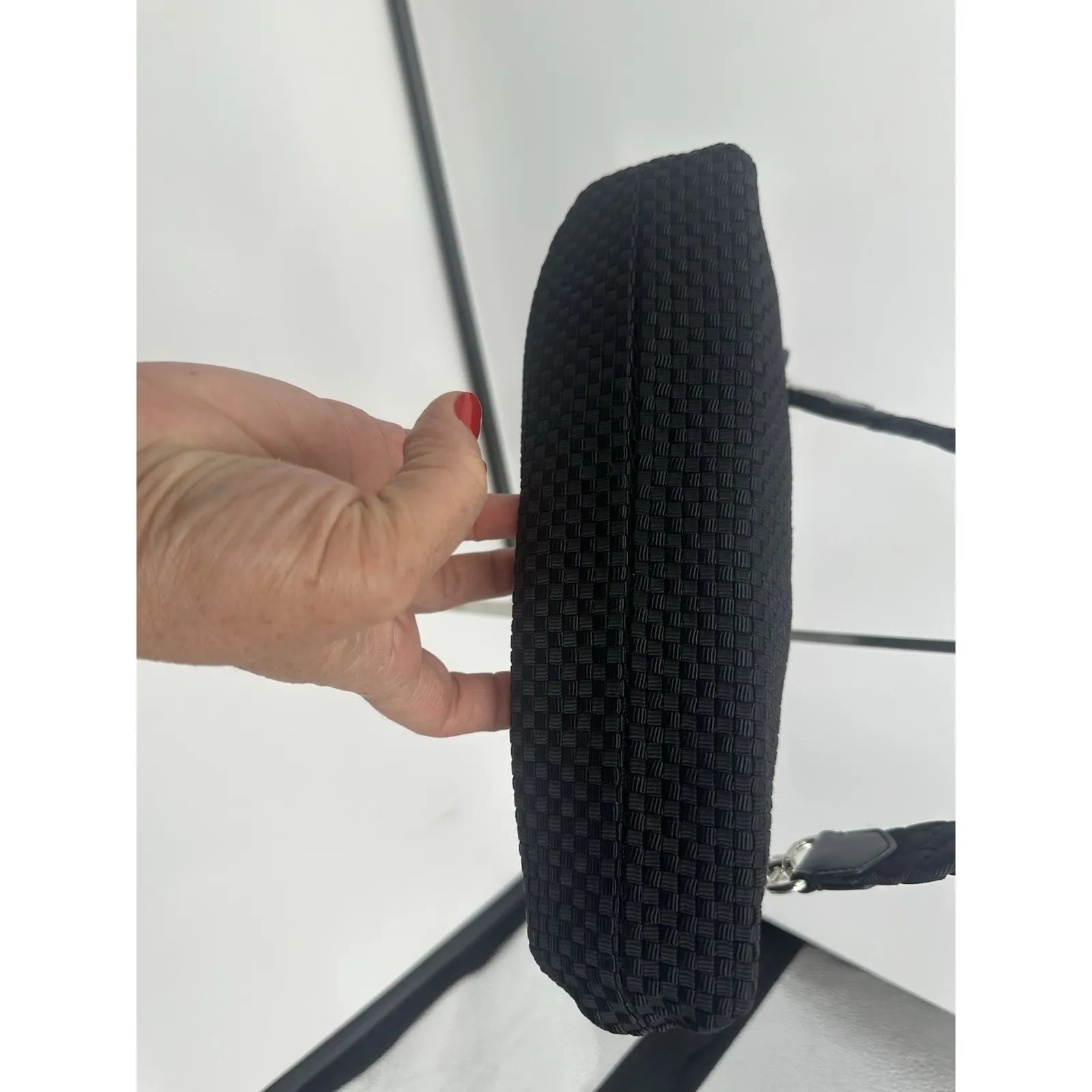 The‎ SAK Womens BlackWoven Clutch Handbag Shoulder Purse Excellent Condition - Image 11