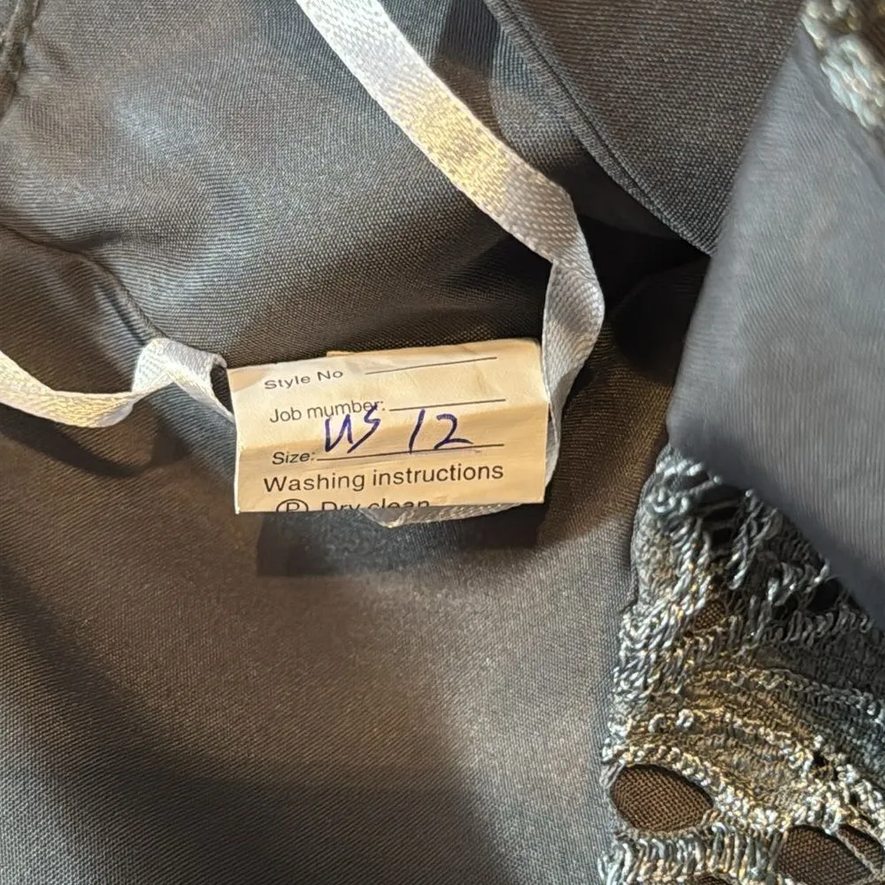 Tea Length Gray Mother of the Bride Dress Chiffon Jacket Corset Back Size 12 NEW - Image 8