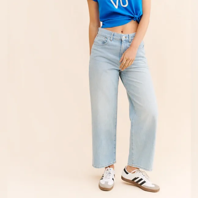 Madewell The Perfect Vintage Wide Leg Crop Jeans Size 29 Petite - Image 2