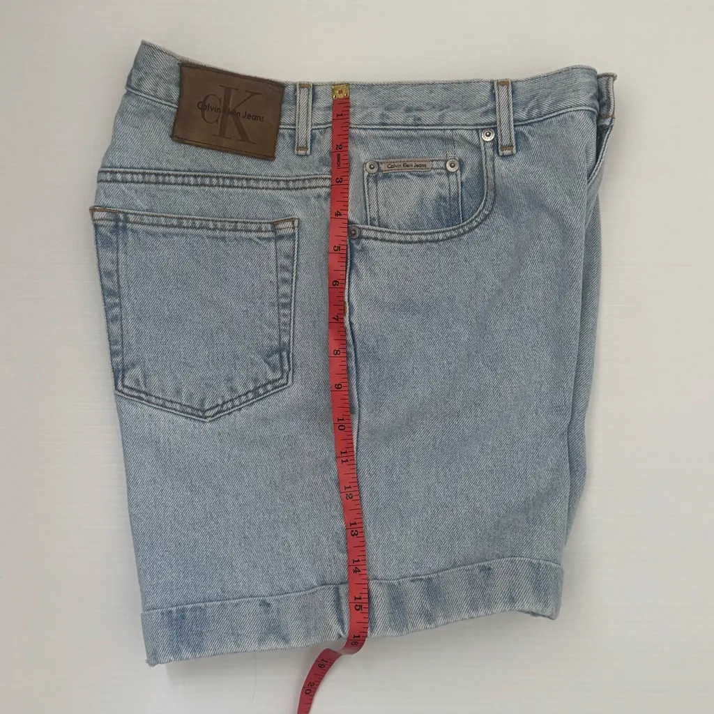 Vintage Calvin Klein Jeans High Rise Cuffed Denim Shorts Size 10 - Image 7