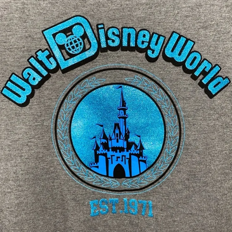 Disney parks Cinderella castle heather grey & blue women’s 1x top - Image 2