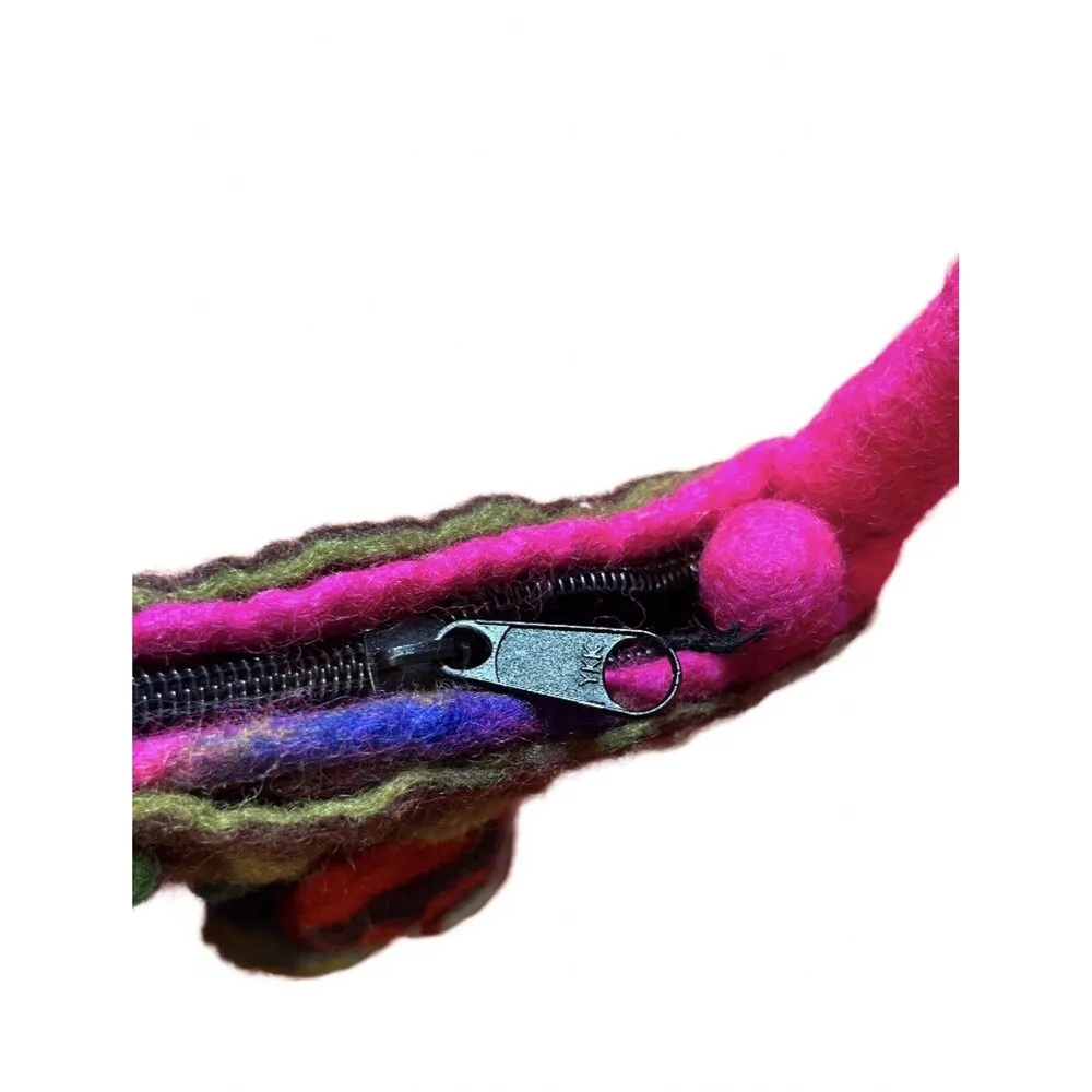 Earth Divas 100% Wool Mini Bag Made In Nepal Fair Trade Pink - Image 8