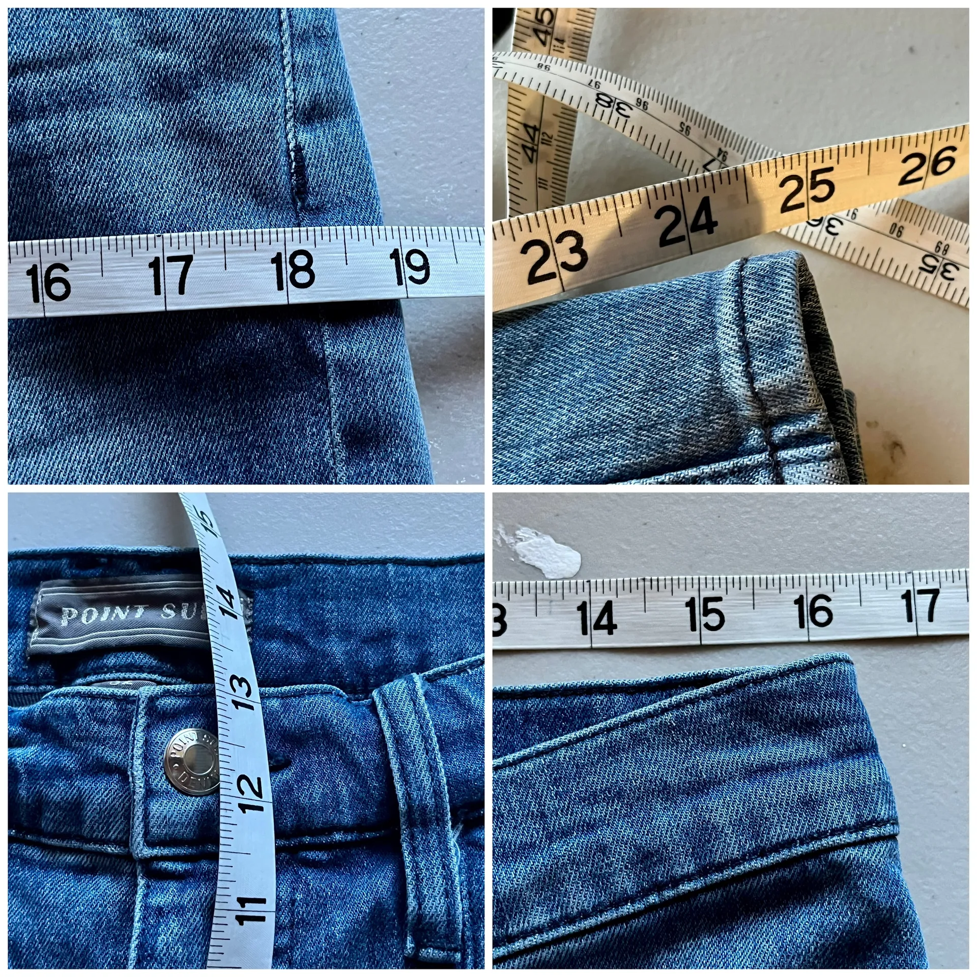 Womens Point Sur J Crew High Rise Medium Wash Vintage 90s Wide Leg Jeans 32 - Image 9