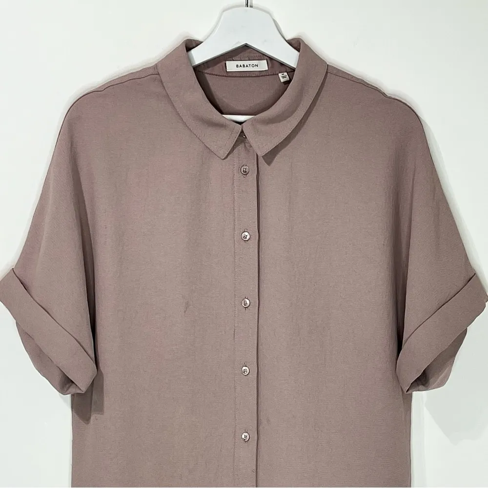 Aritzia Babaton Glen Quarry Pink Shirt Dress Size Medium - Image 3