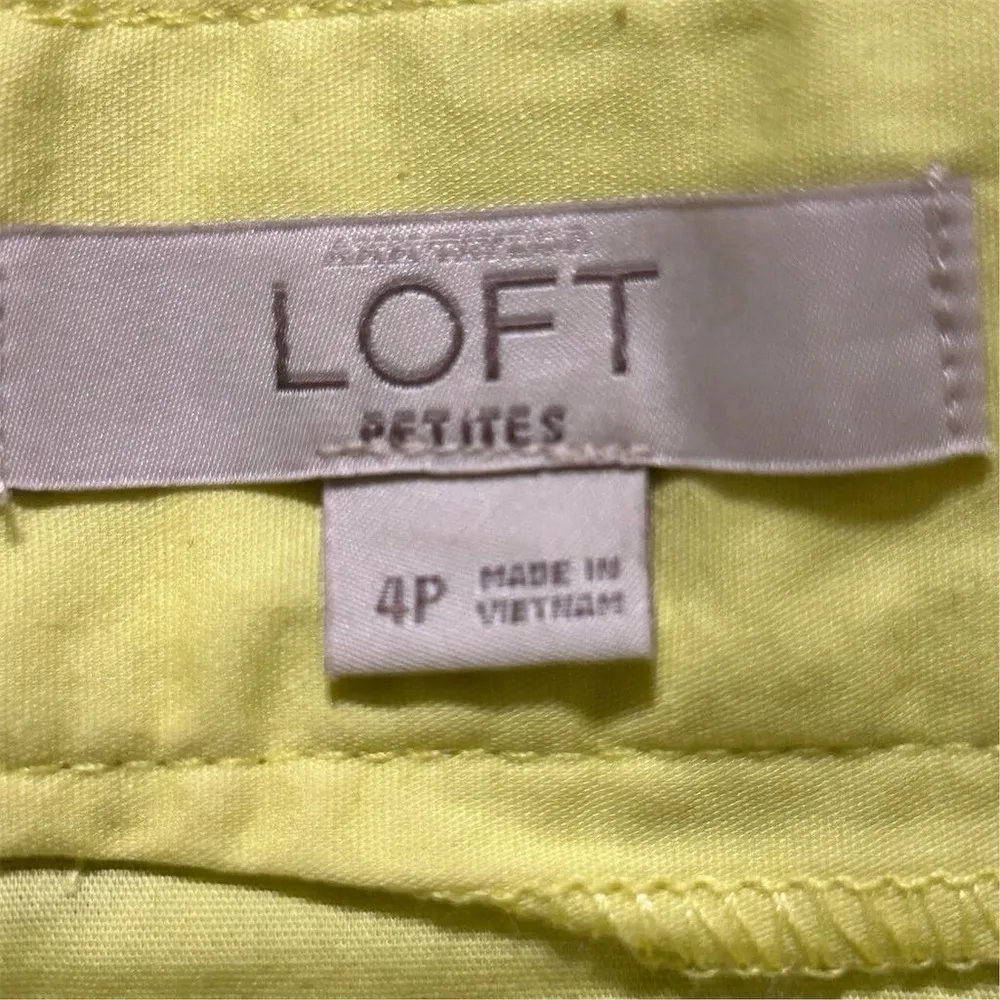 LOFT Petites Women's Size 4 Neon Yellow Eyelet A-Line Short Skirt - Image 6