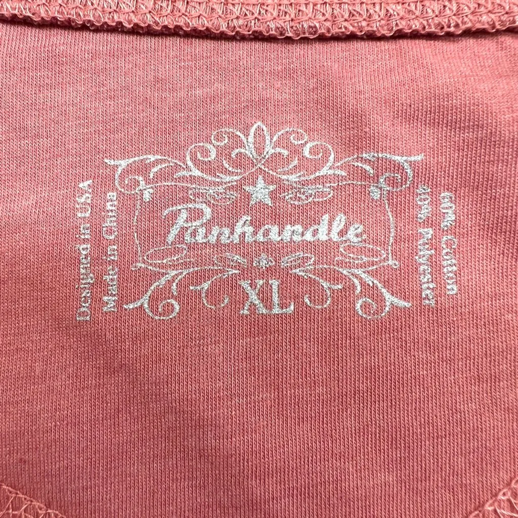 Panhandle Embroidered Lace Up Thermal Top Pink Size XL - Image 7