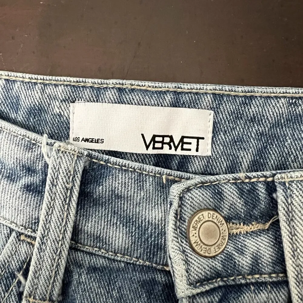 Vervet Belvoir Super High Rise Button Fly Distressed Straight Leg‎ Jeans Size 24 - Image 8