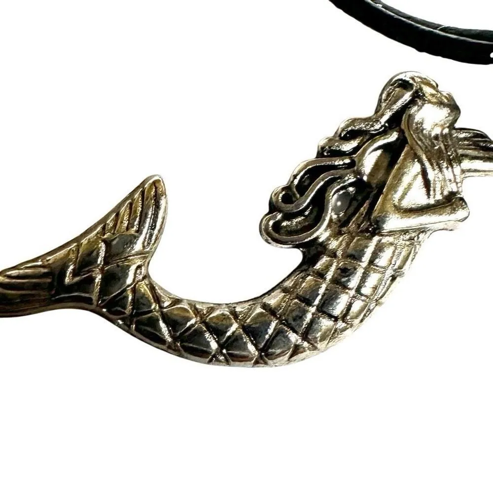 Authentic pearl mermaid charm bracelet on cord - Image 11