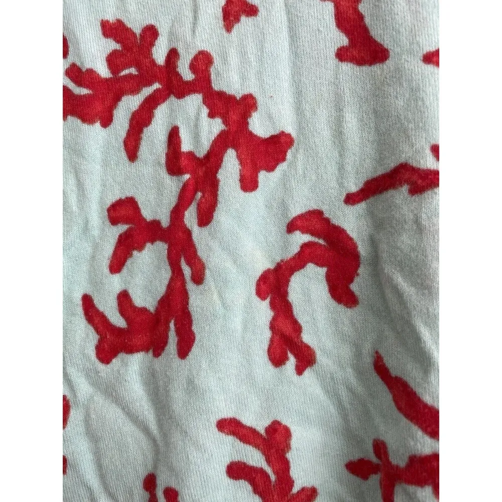 J. McLaughlin Vneck Coral Blue Red Sweater Women Size Small Cotton Blend Stretch - Image 5