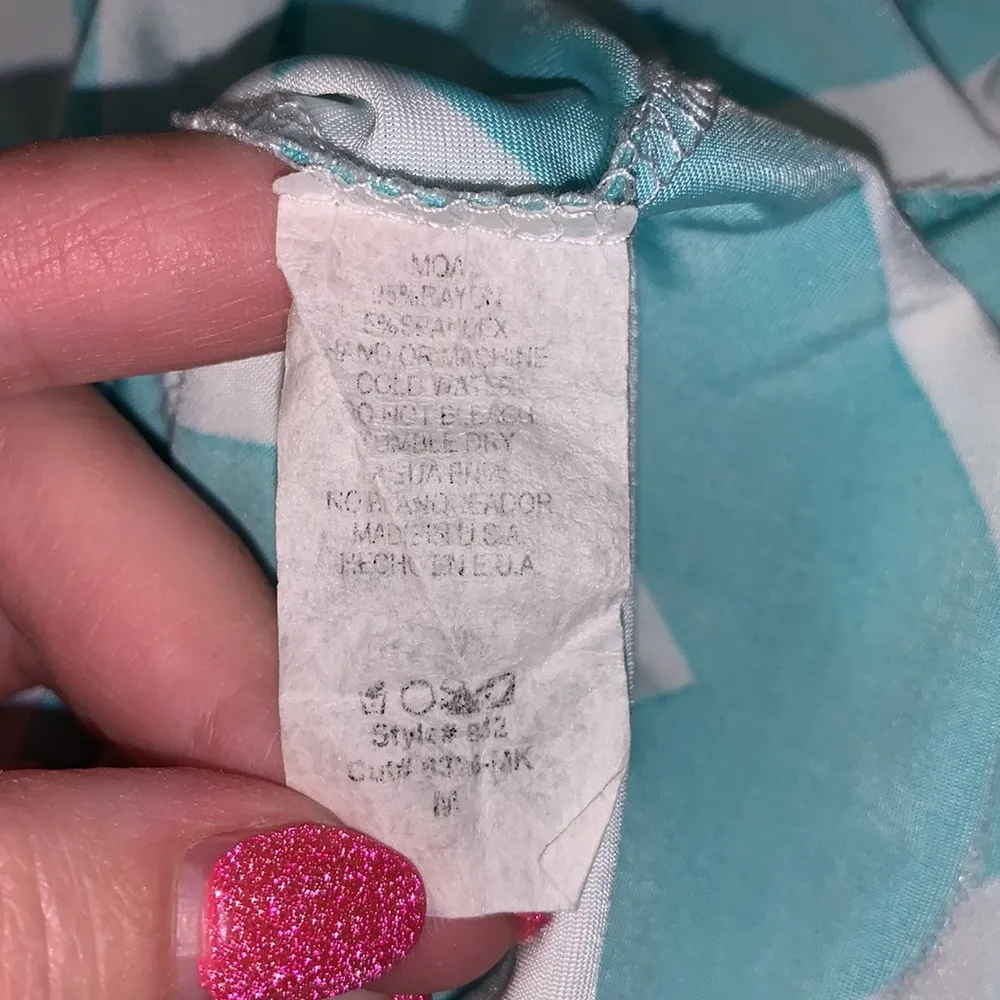 Moa blue white chevron print stretchy maxi skirt Size M - Image 7