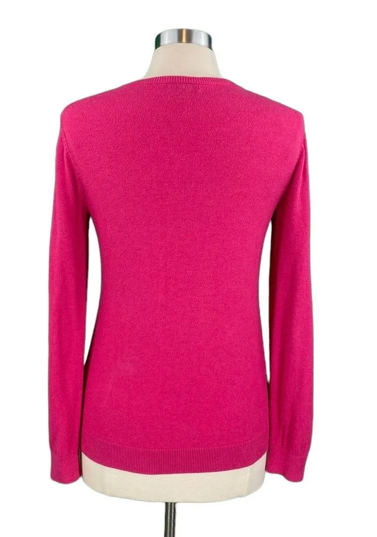 Fuchsia Island Crew Neck Cardigan - Image 6