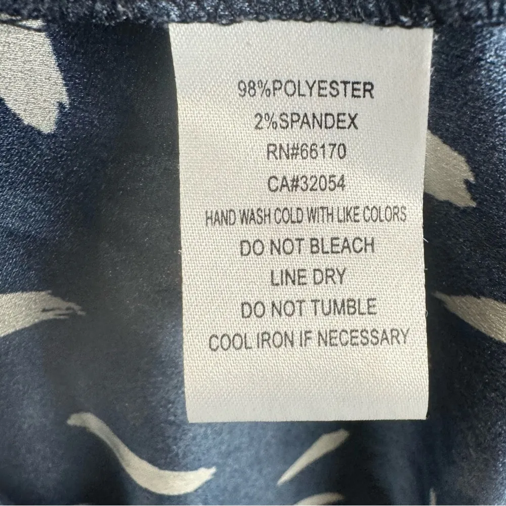 Reformed navy and gray abstract print button down shirt dress size small - Image 11