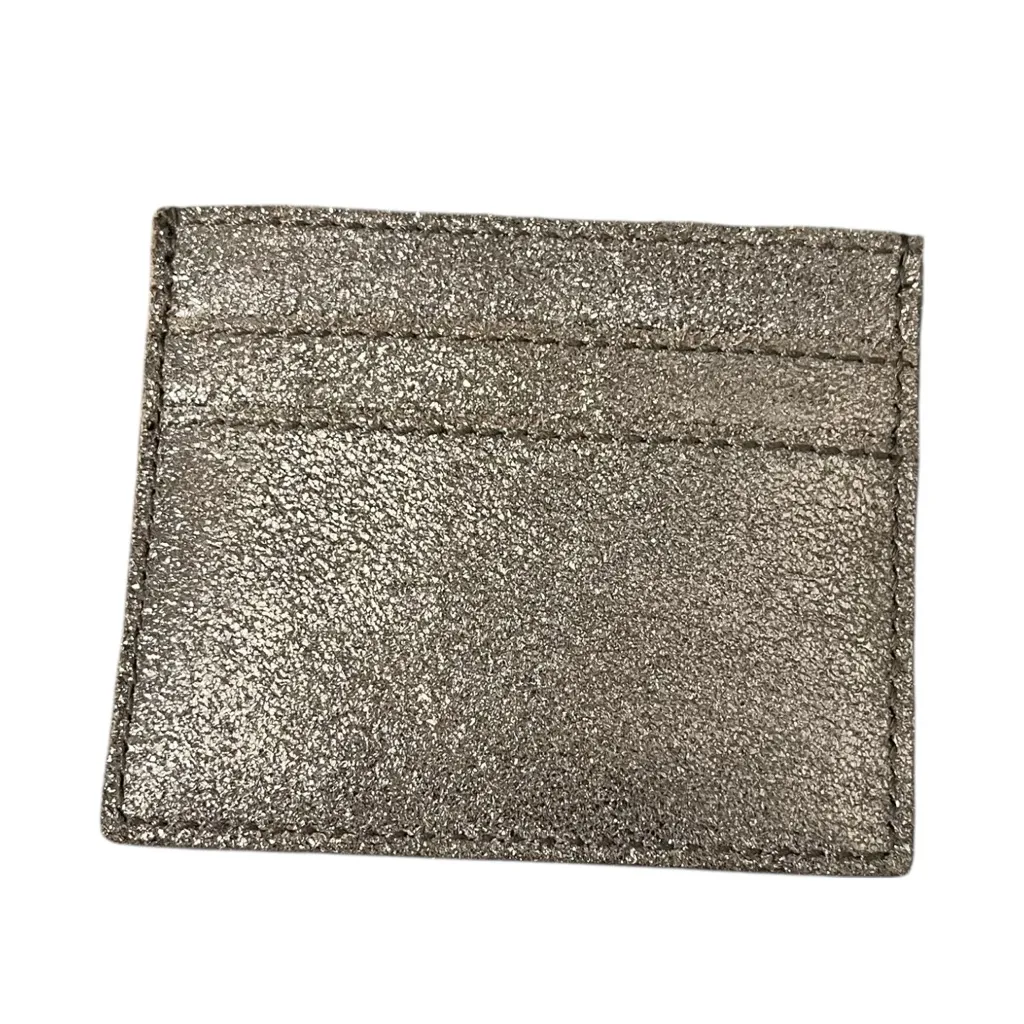 Madewell Metallic Gold Leather Card Case Metallic Sand Sustainable Wallet - Image 5