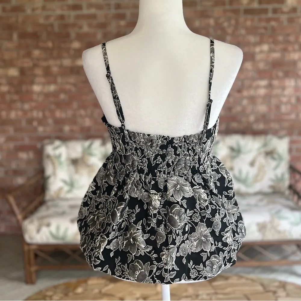 NWT Steve Madden Bodi Top Brocade Bubble Peplum M Black Grey Cocktail Party Glam - Image 10