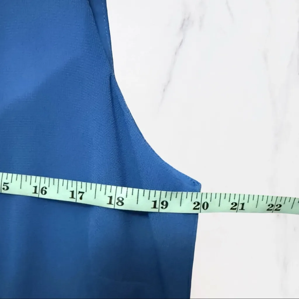 J. Taylor Vintage 80’s Set 2 Piece Blue Asymmetrical Dress Sheer Blazer Sz 14 - Image 10