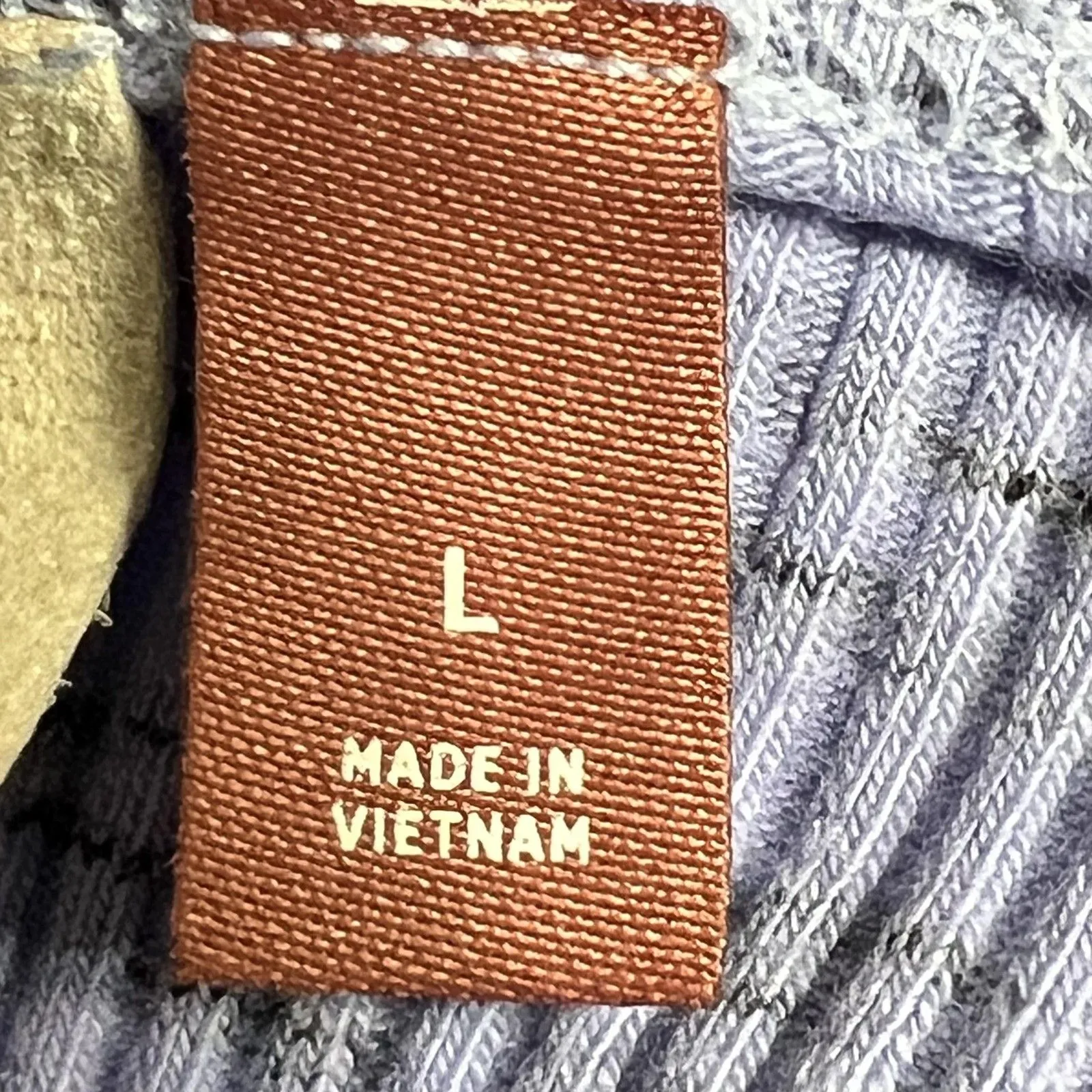 Pilcro Tank Top Womens Large Purple Lavender Ribbed Button Halter Frayed Boho - Image 6