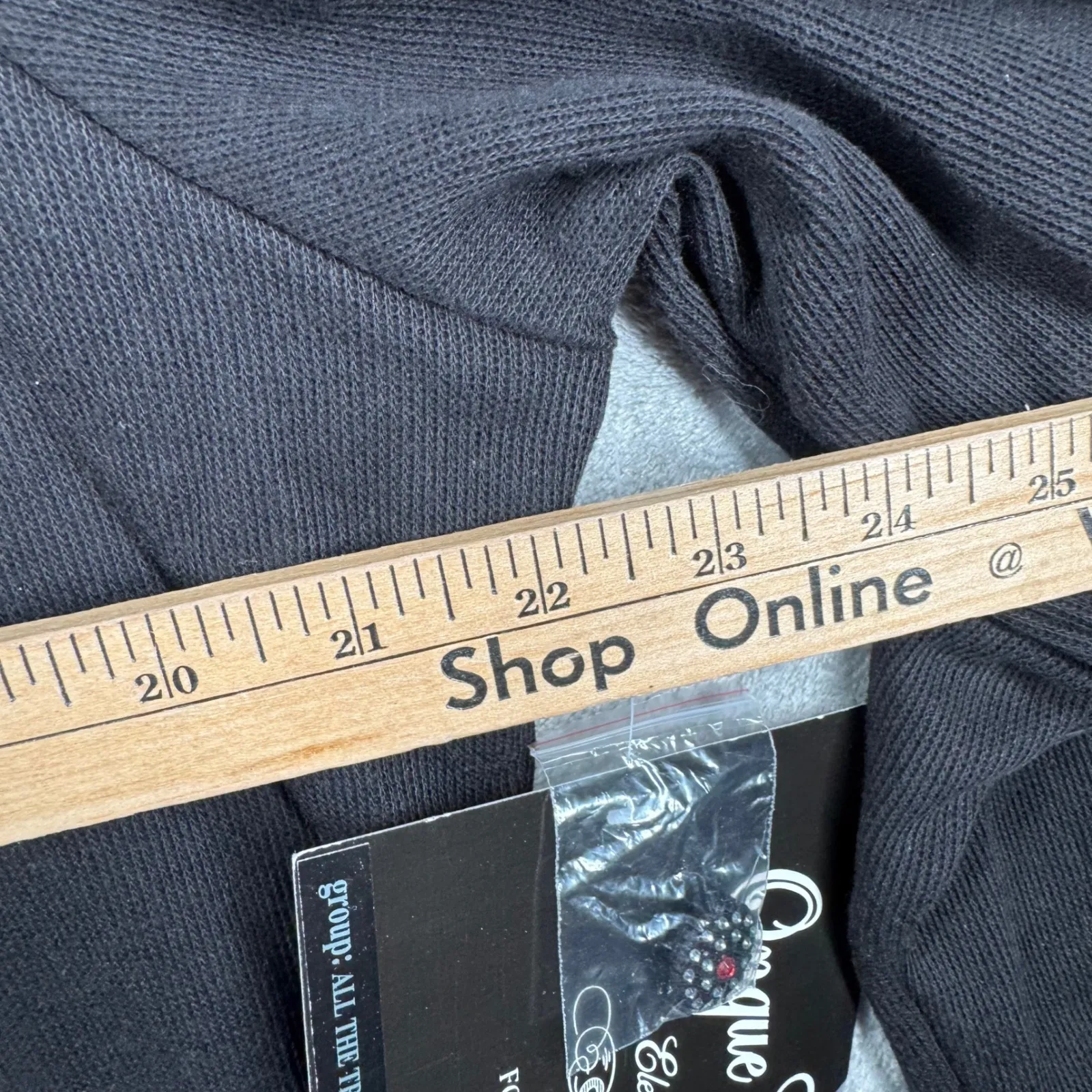 Onque Casuals Cardigan XL Christmas Cardigan Black Rhinestone Joy Peace Love VTG - Image 9