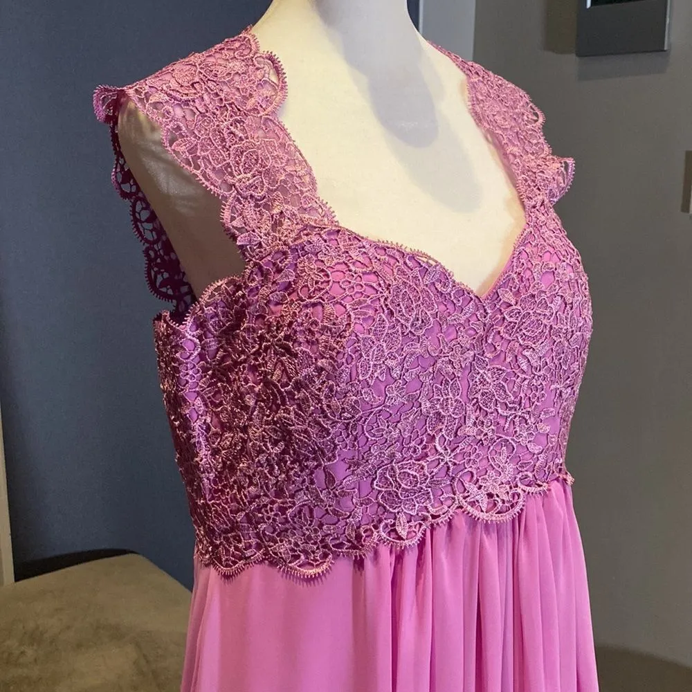 Women’s Lace & Chiffon Dress Empire Waist Corset Back Bridesmaid Size 12 NWT - Image 3