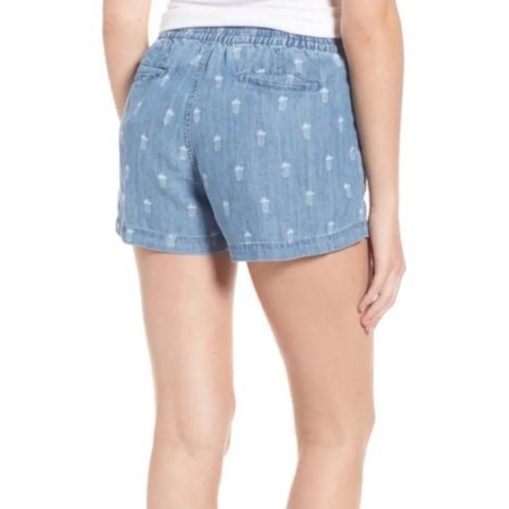 Rails Womens Chambray Comfy Pineapple Patterned Shorts Size Medium Denim Tie‎ - Image 2