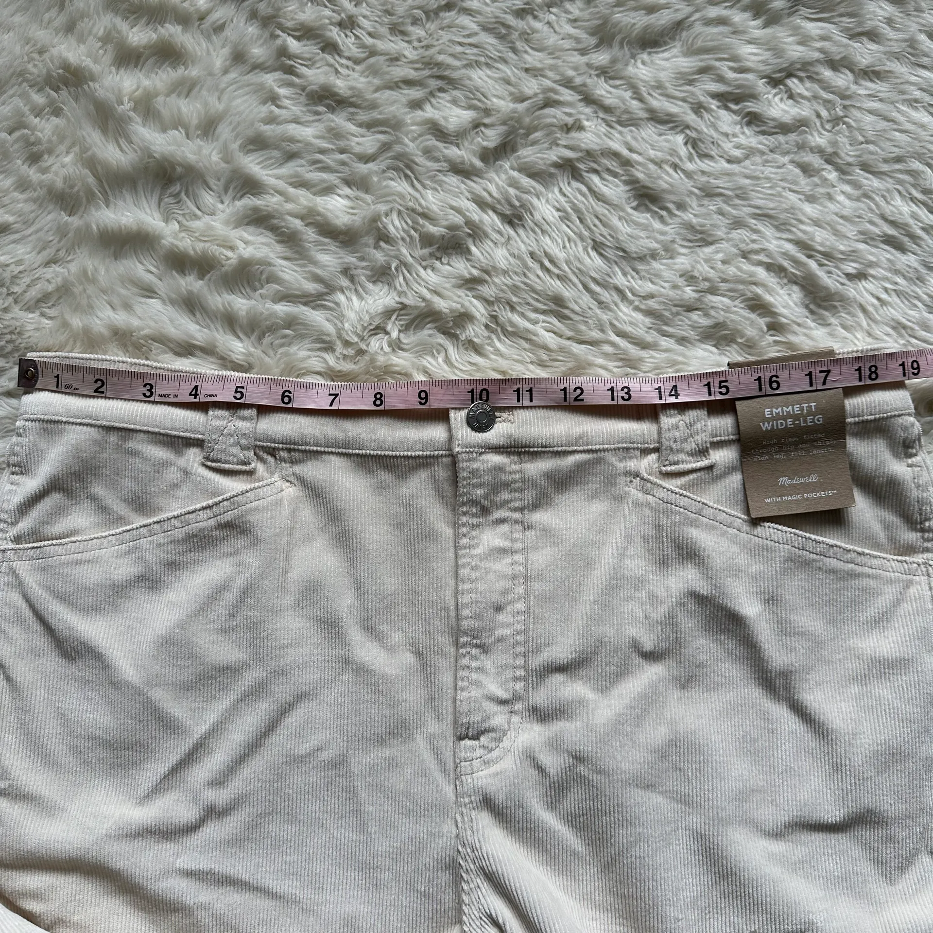 Pants Emmett 2.0 Wide-Leg in Corduroy Antique Cream 33 NWT New - Image 11