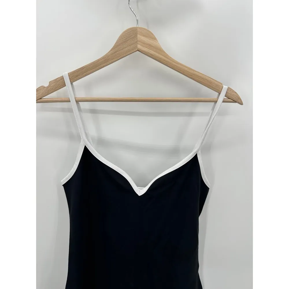 Abecrombie & Fitch Dress Women S NWT Navy Blue White Sleeveless Bodycon - Image 3
