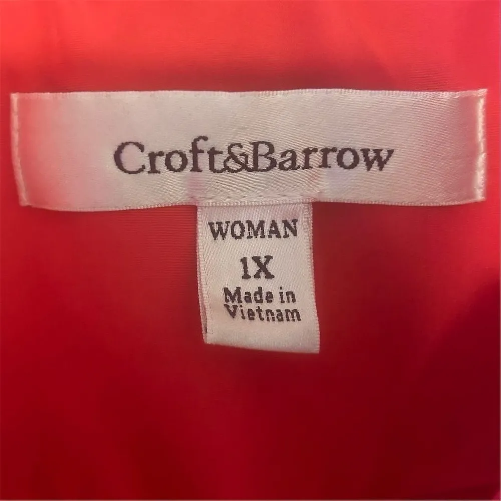 Croft & Barrow Women's 1X Pink Quilted Vest Casual Travel Fall Winter - Image 9