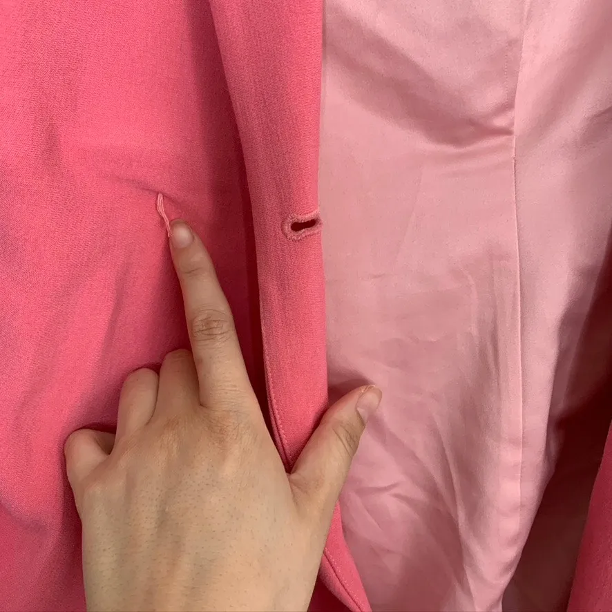 Saloni Maxima Double Breasted Belted Crepe Blazer Size 0 Pink Womens - Image 10