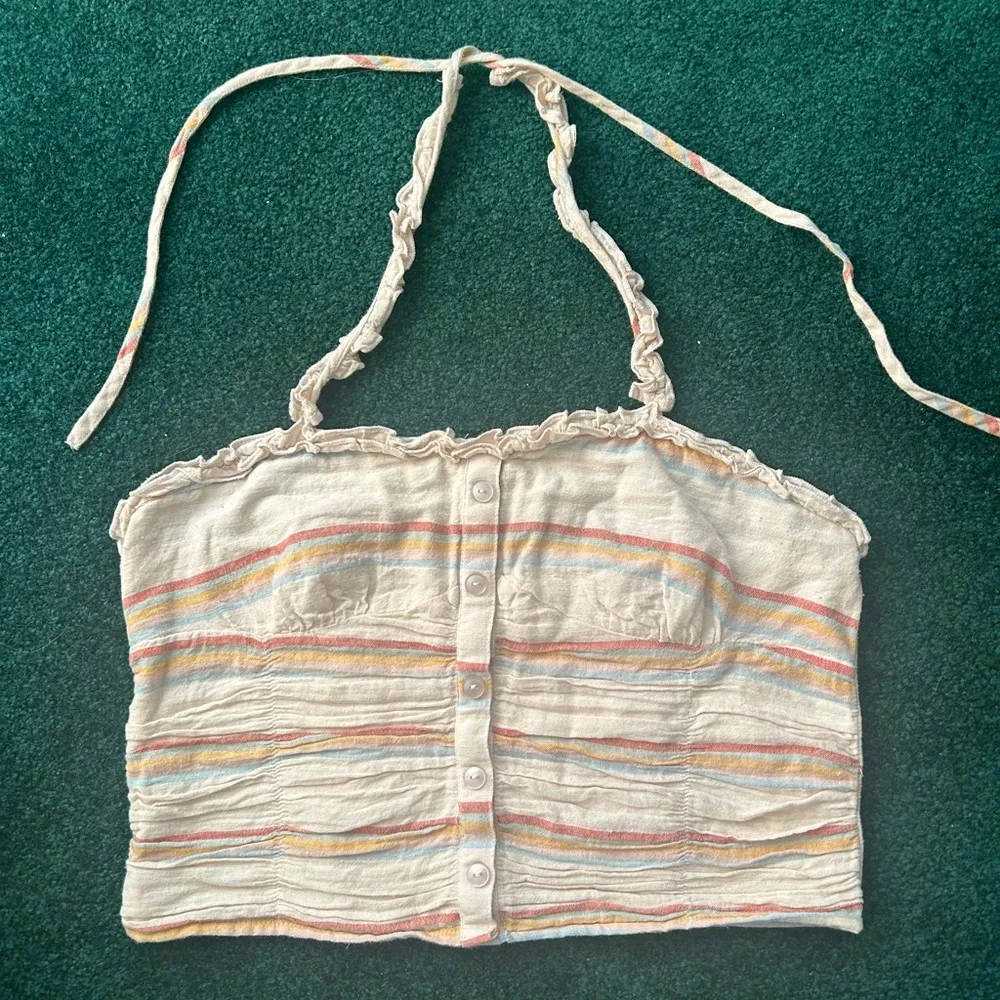 American Eagle Striped Halter Top - Image 2