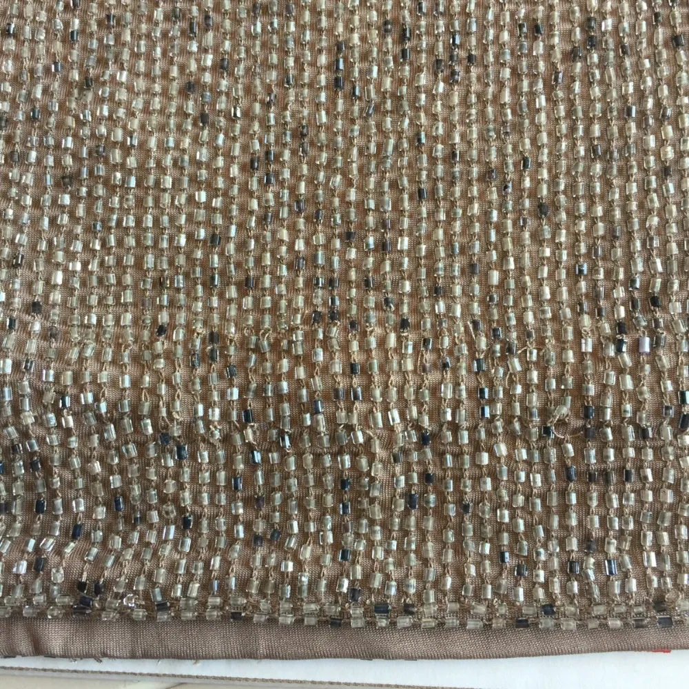 NEW Lauren Ralph Lauren size 4 shiny super heavy bead embroidery lined skirt NWD Gold - Image 4