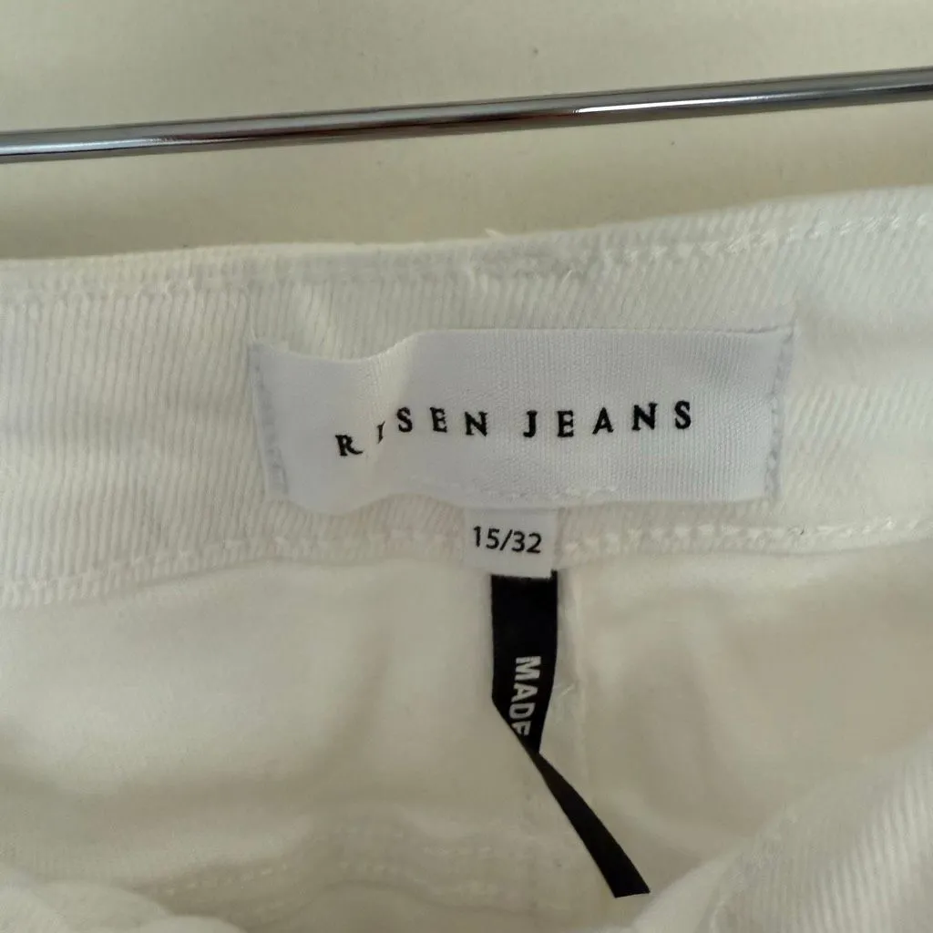 Risen Women’s 15/32 White High Rise Crop Jeans Stretchy New - Image 3