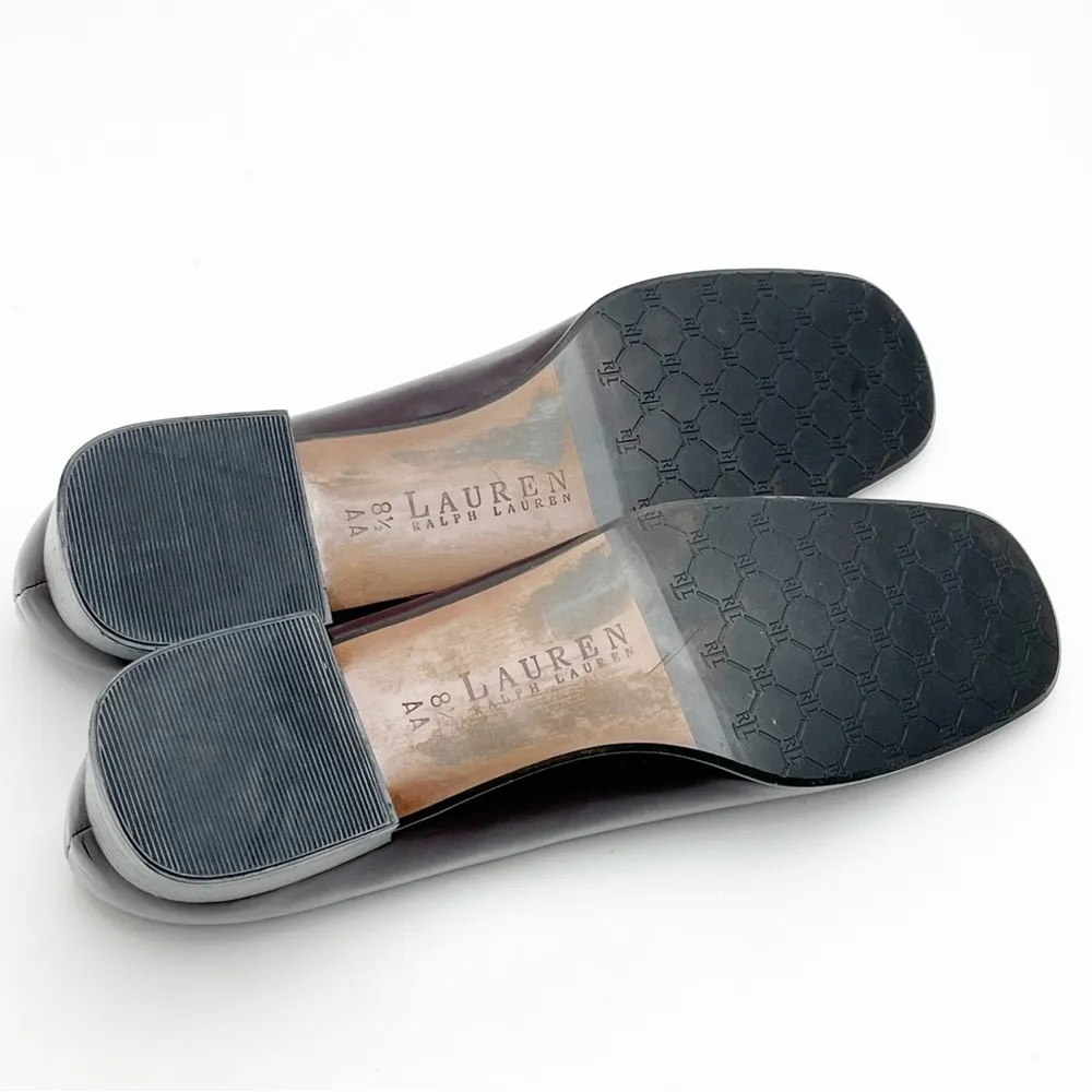 Ralph Lauren LAUREN  Brown Leather Square Toe Loafers, Size 8.5AA - Image 7