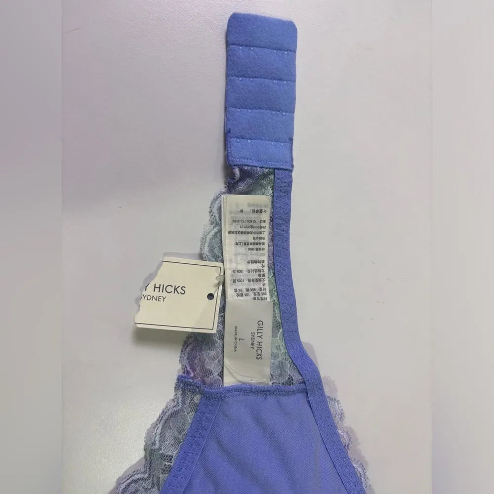 NWT Gilly Hicks Hollister Lavender & Mint Longline Halter  Bralette L - Image 8