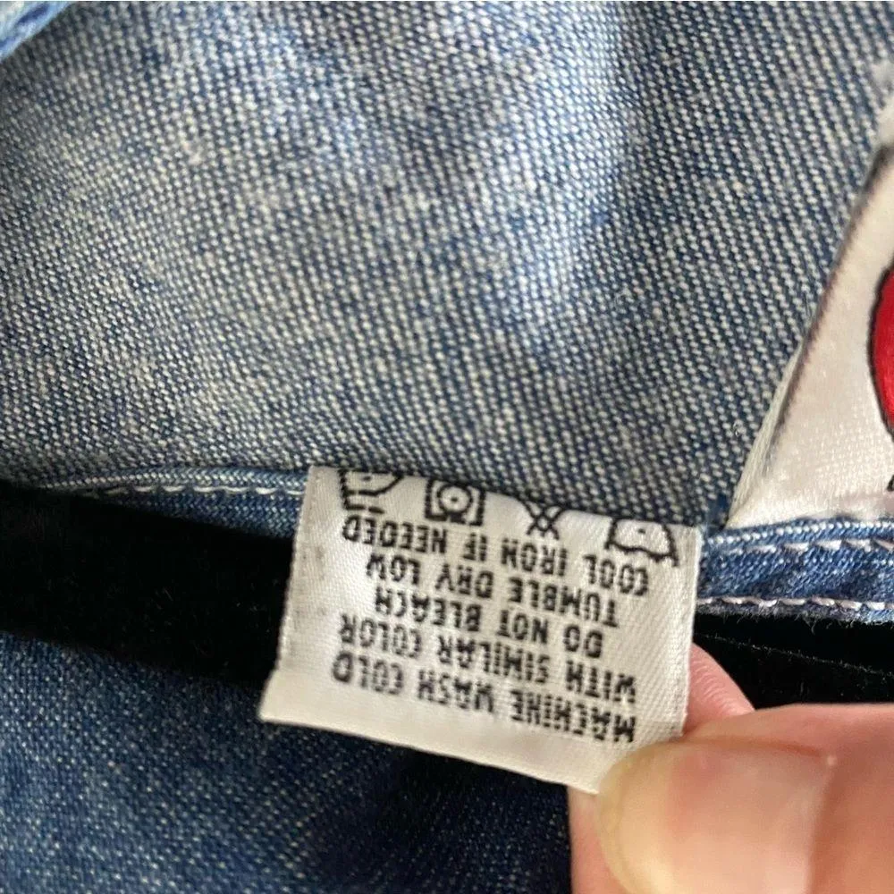 Warner Bros. Looney Tunes Sylvester Tweety Denim Overall Dress Large Blue - Image 7