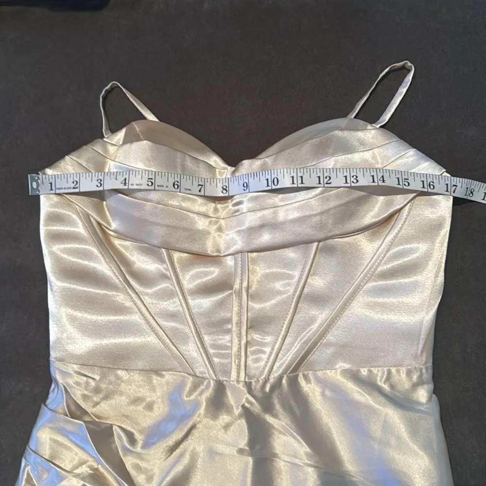 Women’s Full Length Prom Party Dress Criss Cross Straps Leg Slit Size 6 NWOT - Image 9