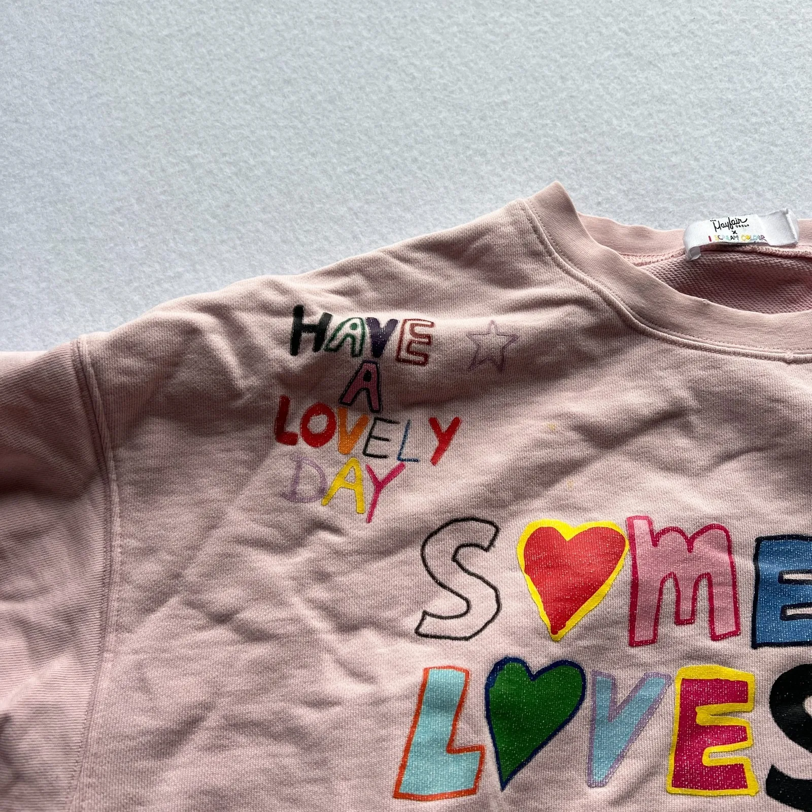 Mayfair Group x I Scream Colour Sweatshirt Somebody Loves You Pink XXL Pullover Size 2X - Image 9