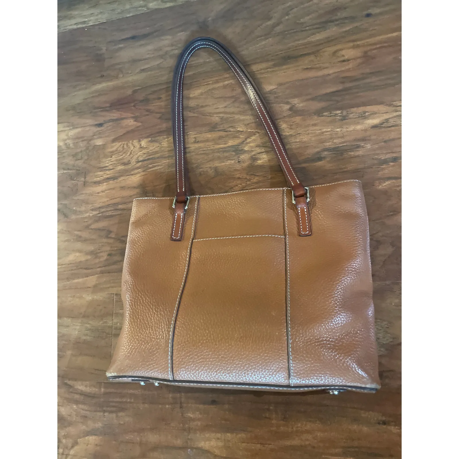 DOONEY & BOURKE Small Pebble Lexington Shopper Tote Purse Bag Caramel Leather - Image 5