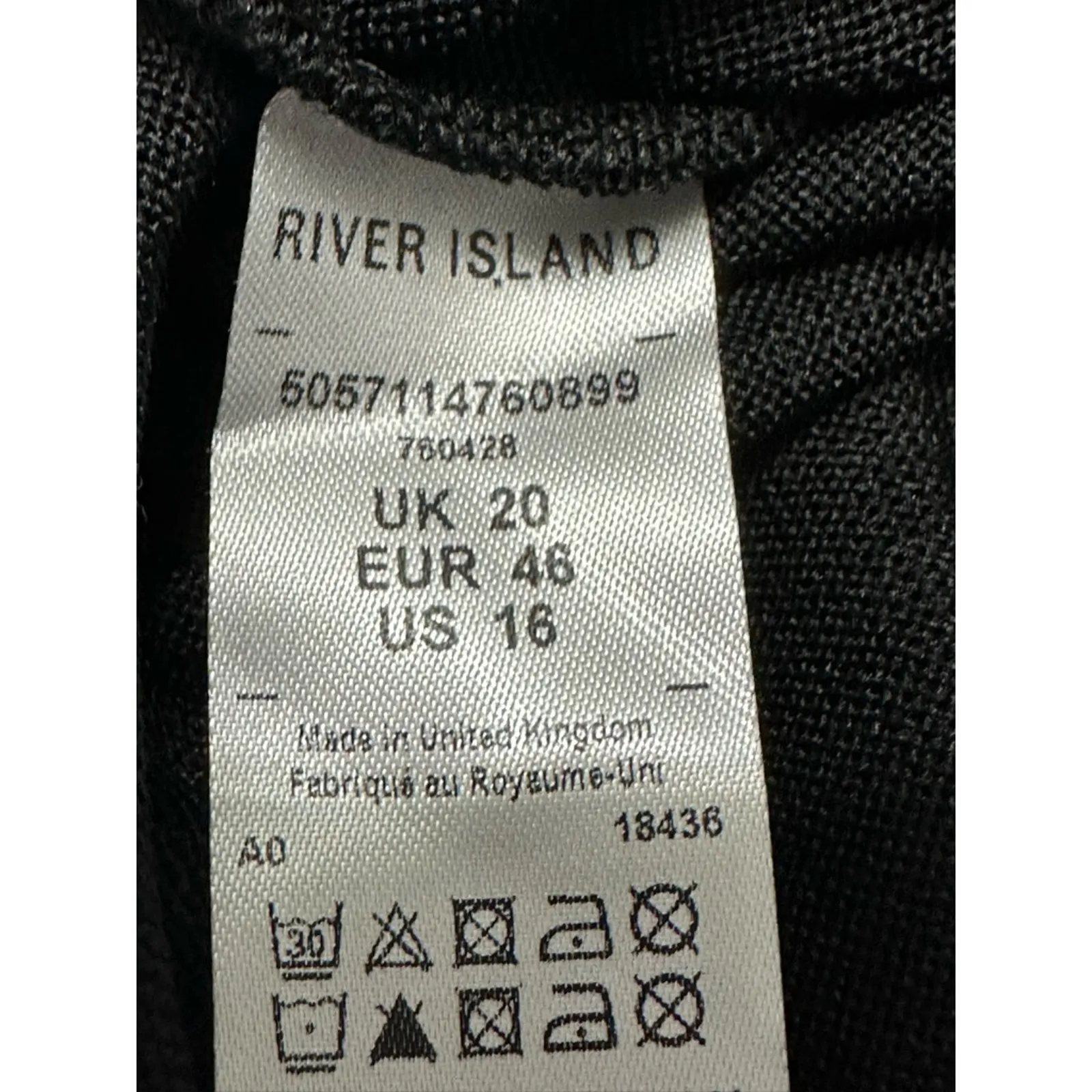 River Island Midi Shift Dress Twist Front Knot Long Sleeve Black Women's 16 NWOT - Image 9