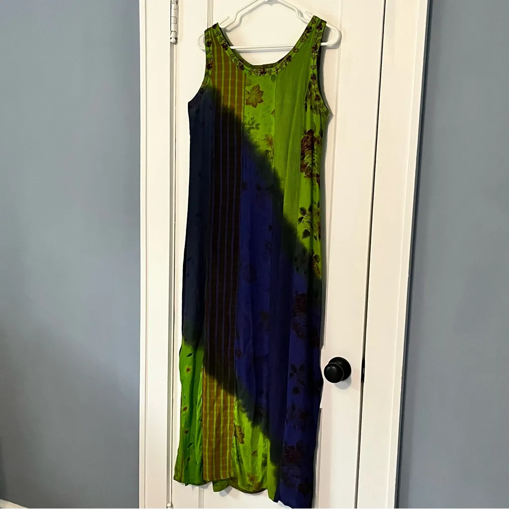 Sacred Threads patchwork maxi tank dress size small/medium bohemian hippie artsy - Image 3