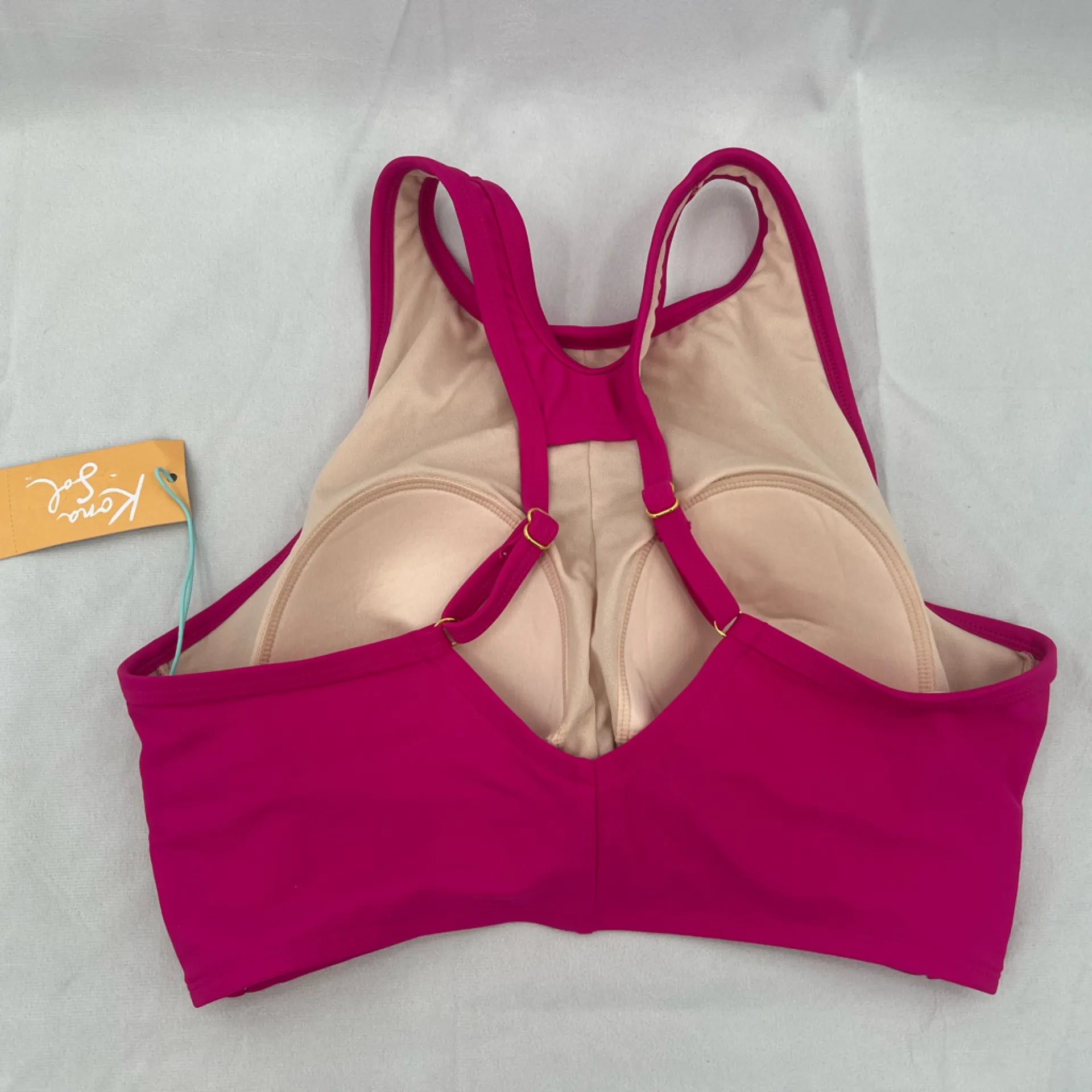 NWT Kona Sol Women's Longline Twist Hot Pink 
Bikini Top M - Image 4