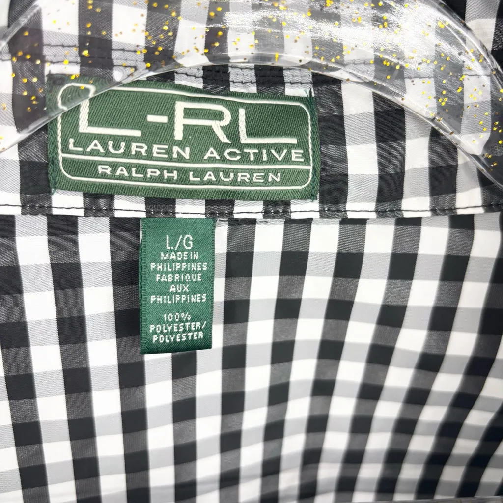 Lauren Ralph Lauren Active Checkered Drawstring Zip Up Jacket Size Large - Image 7