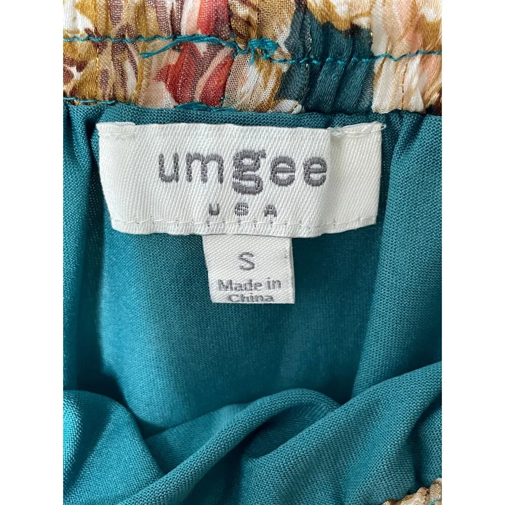 Umgee Patchwork Floral Animal Print Metallic Skirt - Image 5