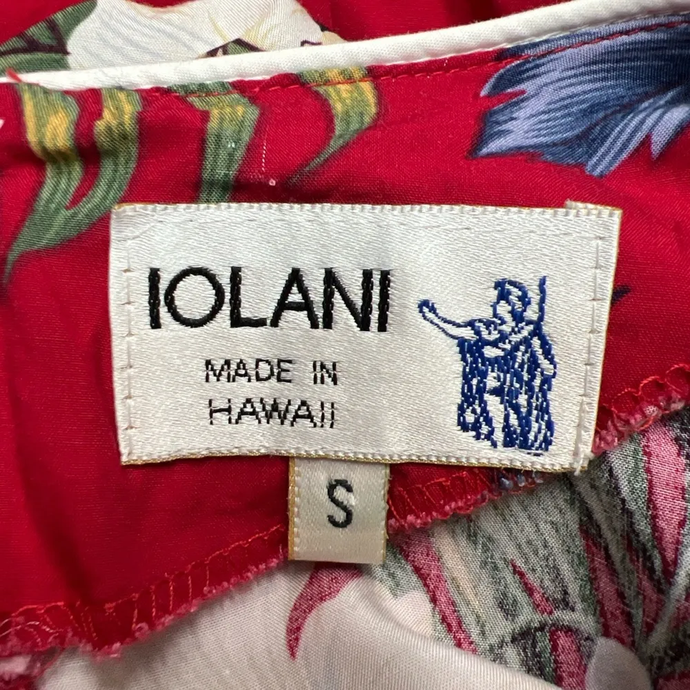 Vintage Iolani Made in Hawaii Red Floral Tropical Hawaiian Dress‎ - Image 7