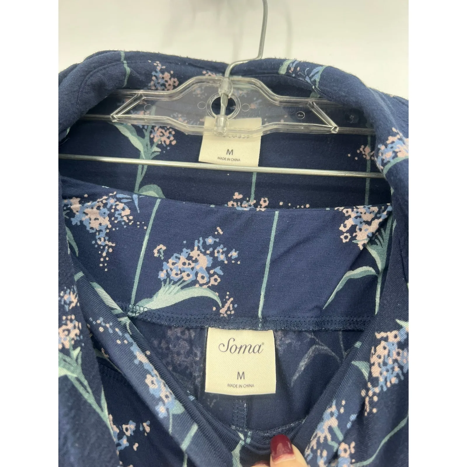 SOMA M Set 2 Piece Matching Pj's Pajama Top Bottom Cool Nights Floral Sleepwear - Image 3