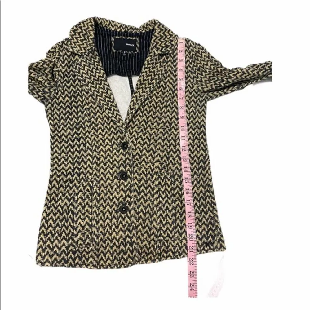 Hurley  Winchester‎ Chevron Print Blazer Tan Small - Image 8