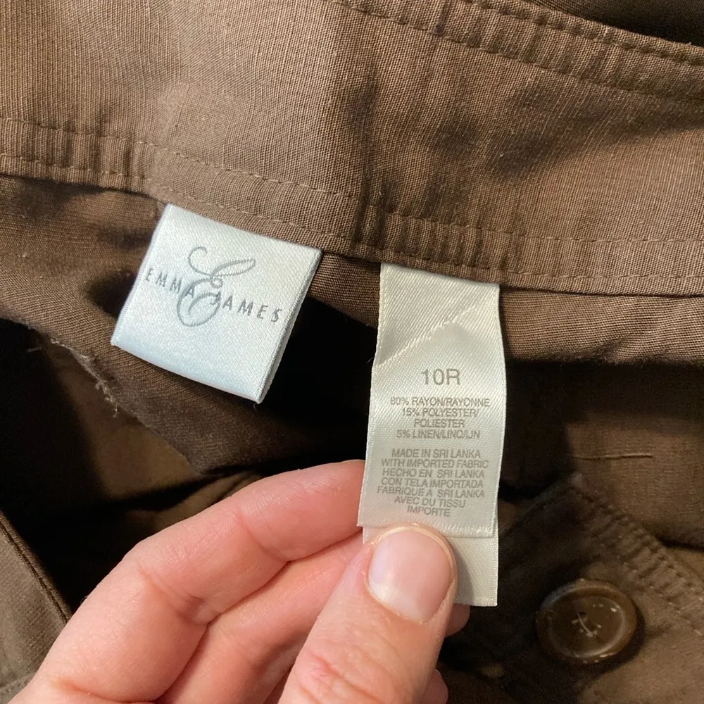 Emma James Brown Bootcut Mid Rise Waist Pressed Leg Trousers Slacks Pants - Image 10