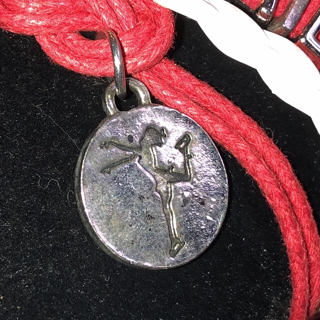 Red and White Infinity Skate Love Figure Skating Bracelet - Image 4