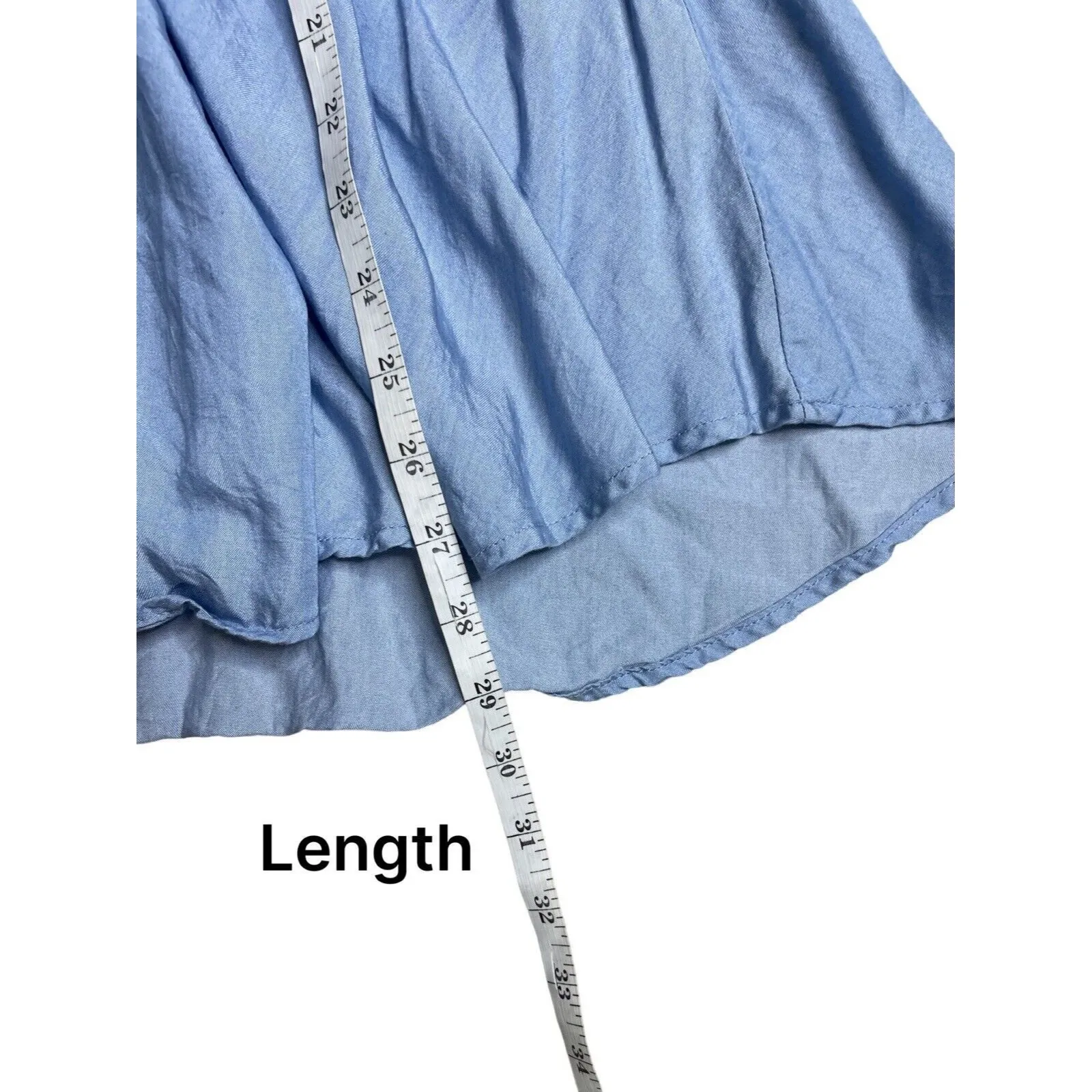 Lulu's Light Blue I'm Smitten Chambray Halter Tie babydoll Dress with Pockets - Image 9