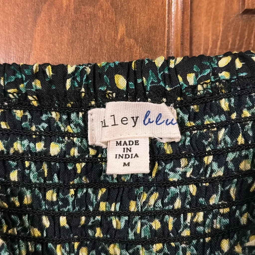Bailey Blue Lemon Print Strapless Romper, Medium, NWOT - Image 6